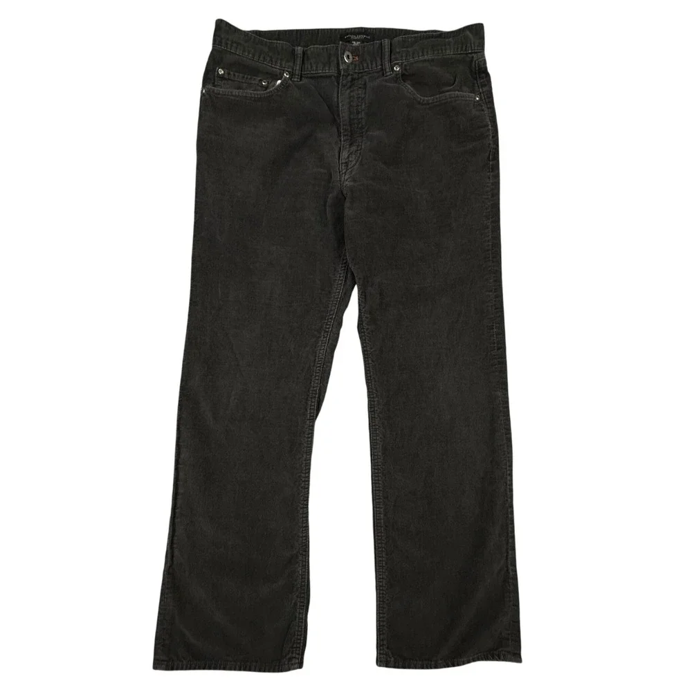Banana Republic Straight Corduroy Pants Mens Size 36x30 Black Baggy Wide Leg Y2K